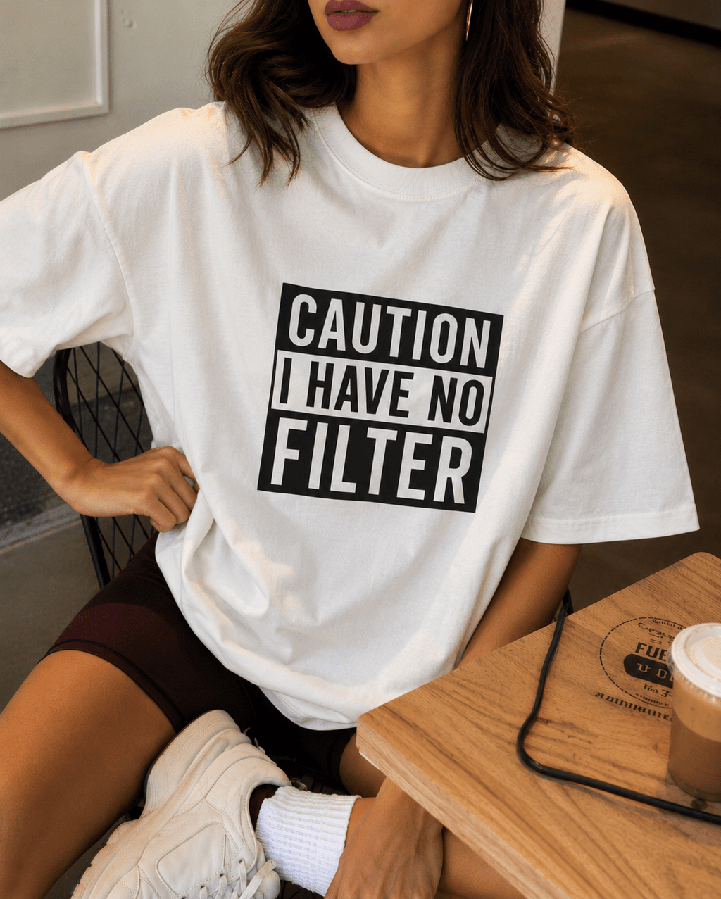 Caution No Filter T-Shirt - The Kaleshi Collective