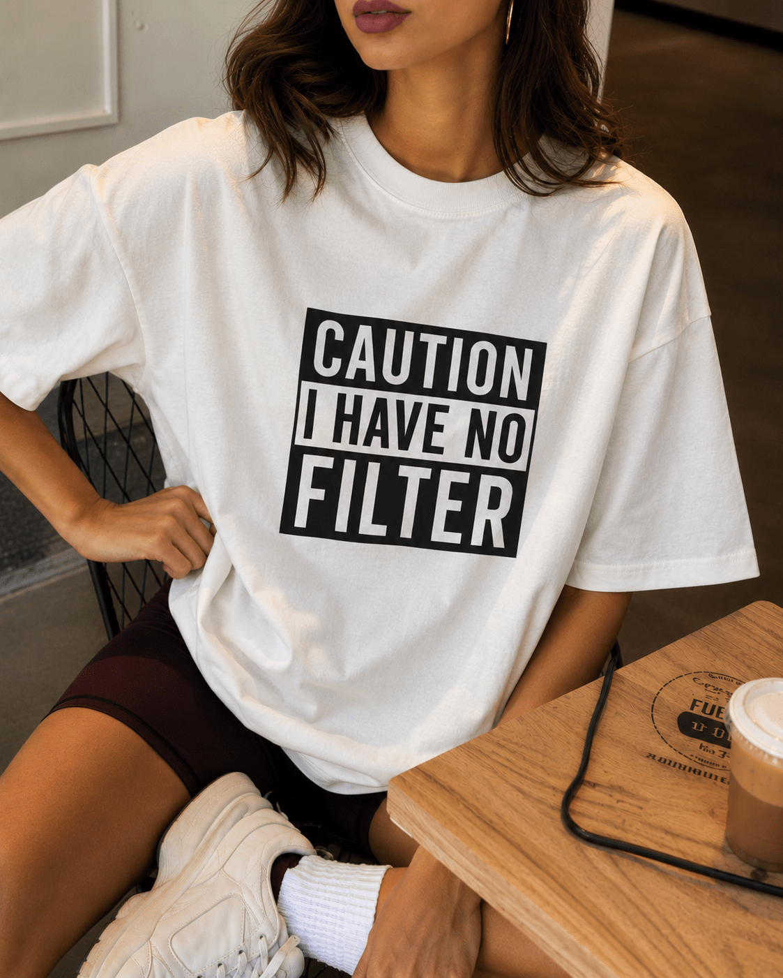 Caution No Filter T-Shirt - The Kaleshi Collective