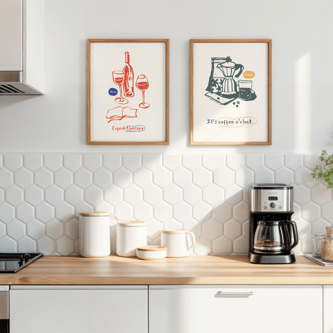 Coffee O' Clock Poster - A2 Size - The Kaleshi Collective