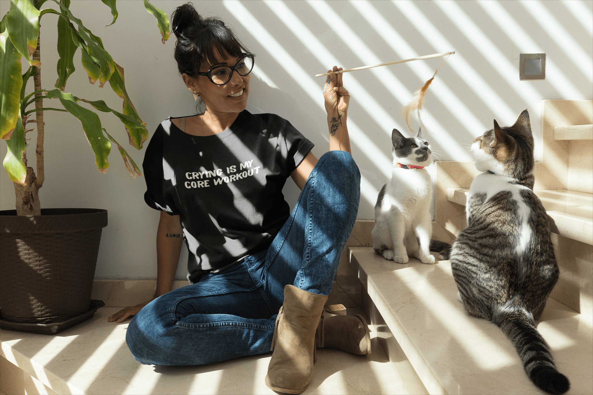 Crying is My Core Workout T-Shirt - The Kaleshi Collective