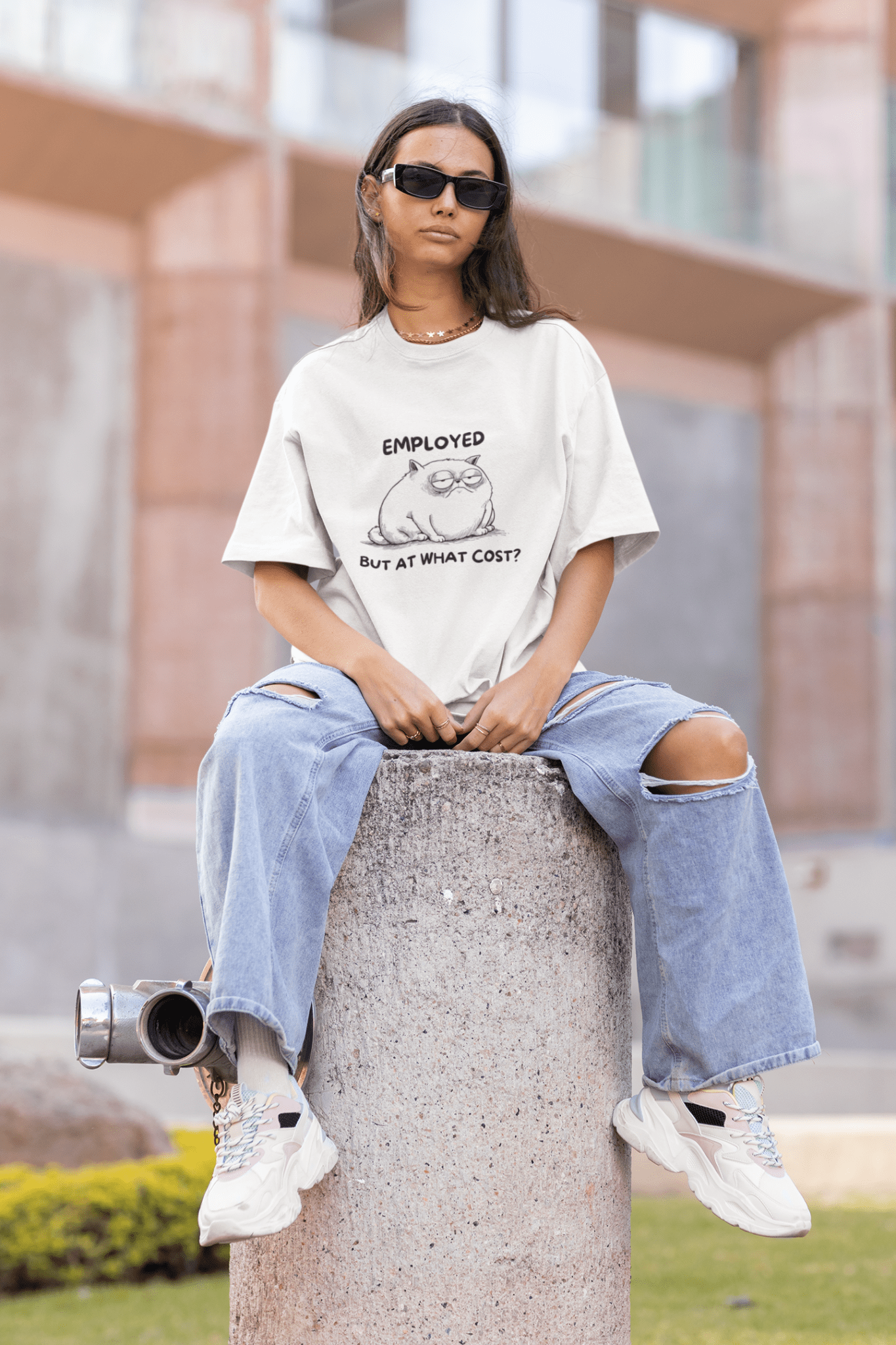 Employed But At What Cost Oversized T-Shirt - The Kaleshi Collective