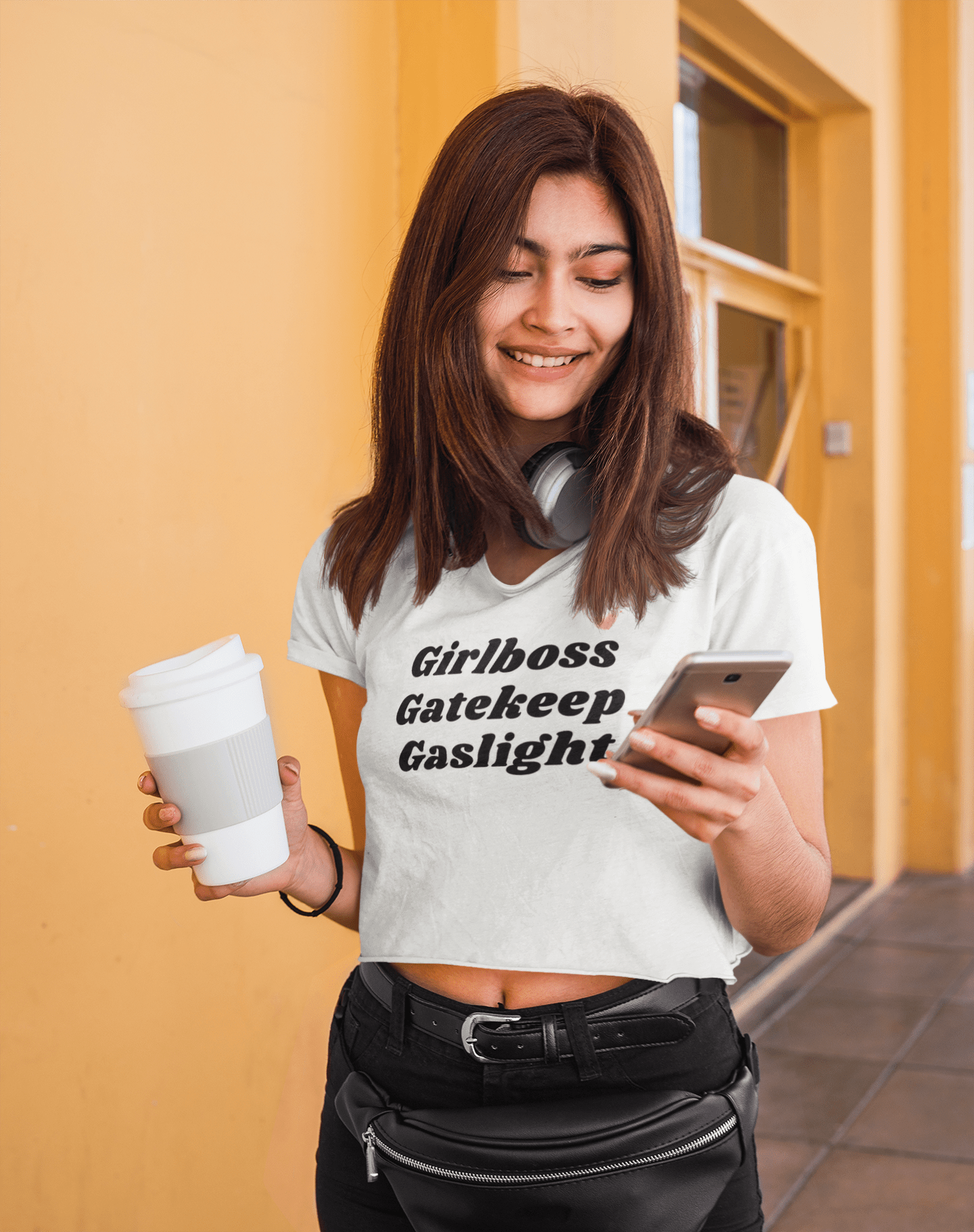 Girlboss. Gatekeep. Gaslight Crop Top for Women - The Kaleshi Collective