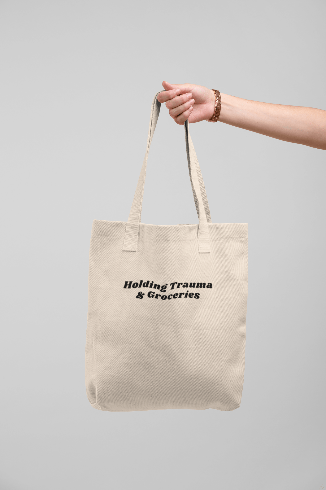 Holding Trauma and Groceries Tote Bag - One Size - The Kaleshi Collective