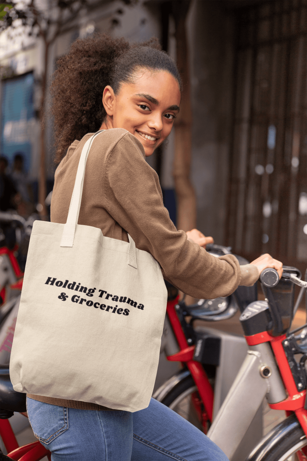 Holding Trauma and Groceries Tote Bag - One Size - The Kaleshi Collective