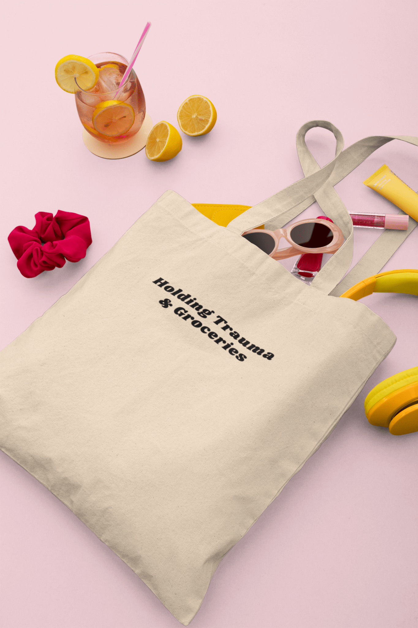 Holding Trauma and Groceries Tote Bag - One Size - The Kaleshi Collective