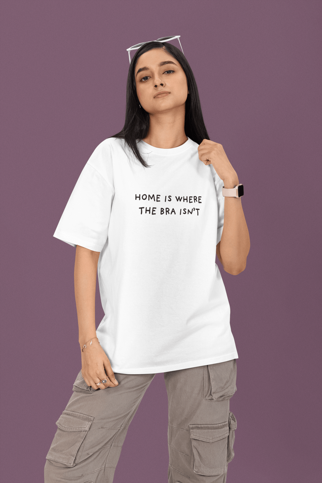 Home Is Where The Bra Isn't Oversized T-Shirt - The Kaleshi Collective