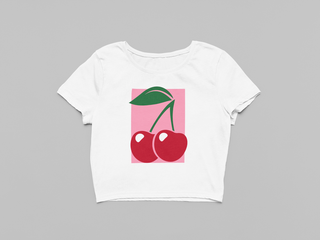 Hot Pink Cherries Crop Top - The Kaleshi Collective